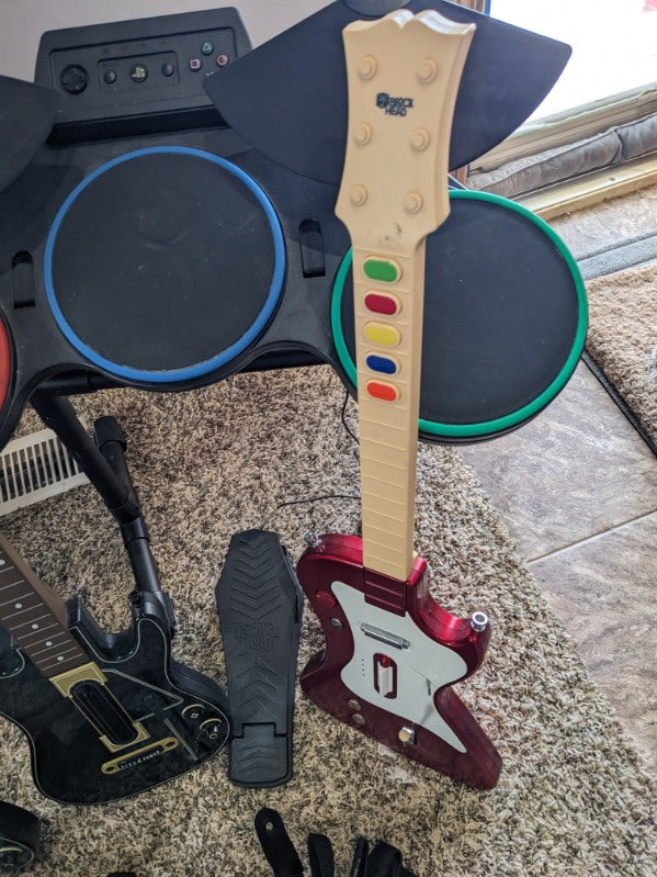 PlayStation Rock Band Guitar and Drum Set