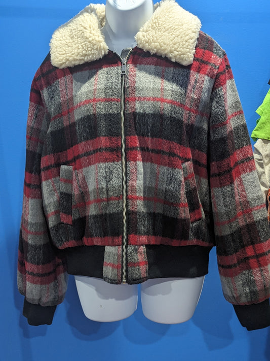 Women's Wild Fable plaid coat New With Tags Large