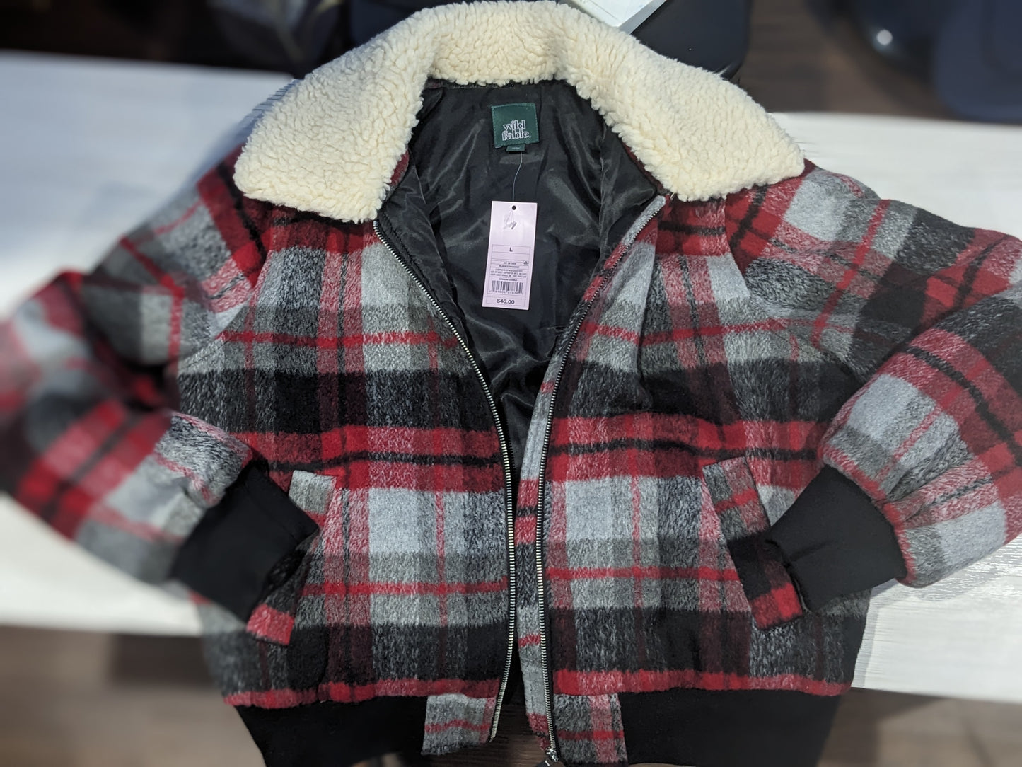 Women's Wild Fable plaid coat New With Tags Large